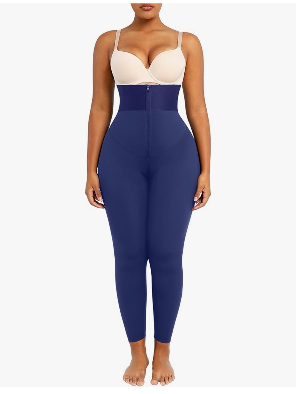 High-Waist Sculpting Shapewear Leggings in Deep Blue